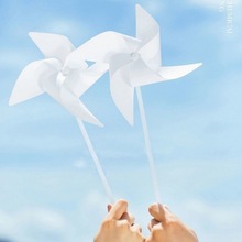 白色气球风车七叶大风车钢架婚纱拍摄装饰户外旋转玩具小风车