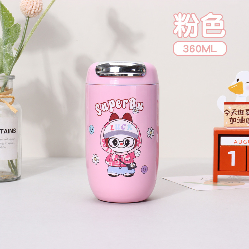 インレトロな光沢のあるコーヒーカップ 316 ステンレス鋼魔法瓶カップ女性の高価値ウォーターカップライト高級ギフトカップ彫刻|undefined