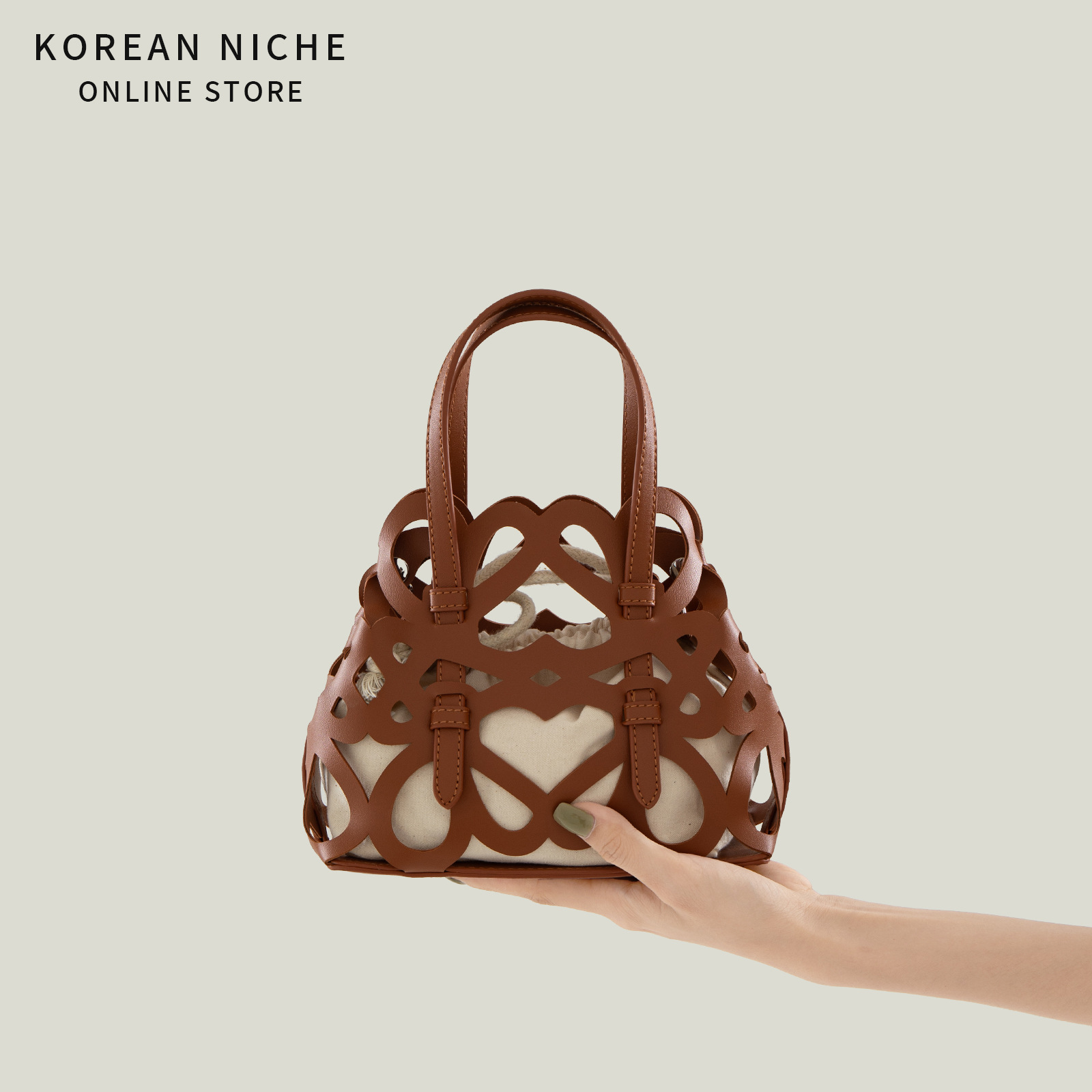 한국어 버전 2025 새로운 스타일 중공 야채 바구니 가방 여성용 졸라매는 끈 내부 가방 맞춤형 세련된 숄더백 트렌디 크로스 바디 백