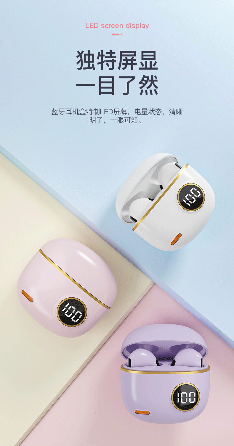 Popular compact true wireless Bluetooth earbuds 2025 new ultra long battery life sports running noise reduction high quality in-ear