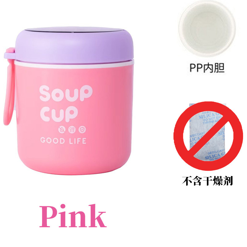 Taza redonda de sopa con aislamiento de acero inoxidable, taza de desayuno, taza de avena, taza de agua con leche, mini olla de sopa de reemplazo de comidas para trabajadores de oficina portátil