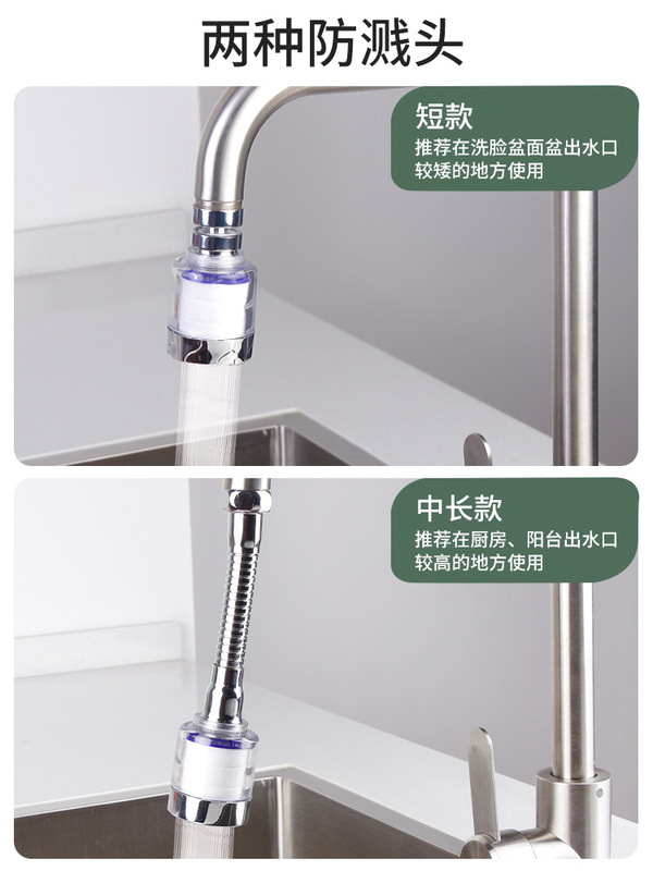 Filtro de grifo a prueba de salpicaduras de cabeza boca alargada extensor Hogar Universal cocina grifo purificación de agua ducha artefacto