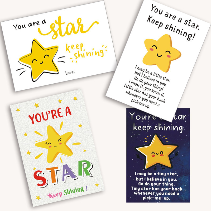 Cross-Border You Are a Star Keep Shining Star Pocket Hug Card Available for Small Batch Purchasing