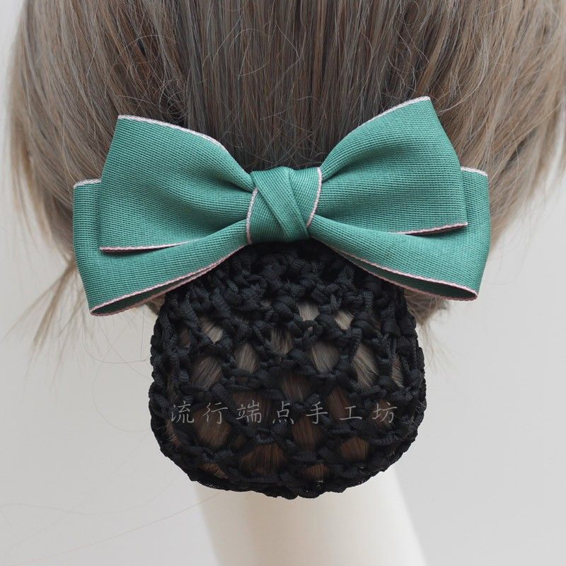 2026 Stylish Hair Net Professional Hair Accessory for Work, Bow Hair Net for Bank Nurses, Hotel Work Hair Clip
