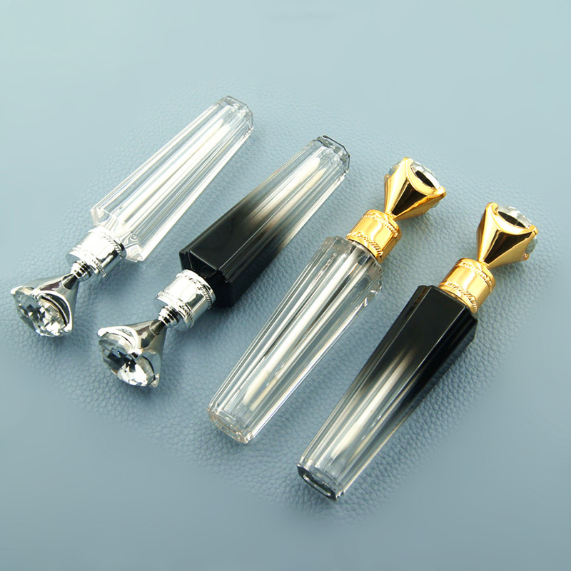 En stock venta al por mayor 3ml gradiente ponderado diamante labio esmalte tubo labio brillo tubo lápiz labial tubo vacío logotipo imprimible