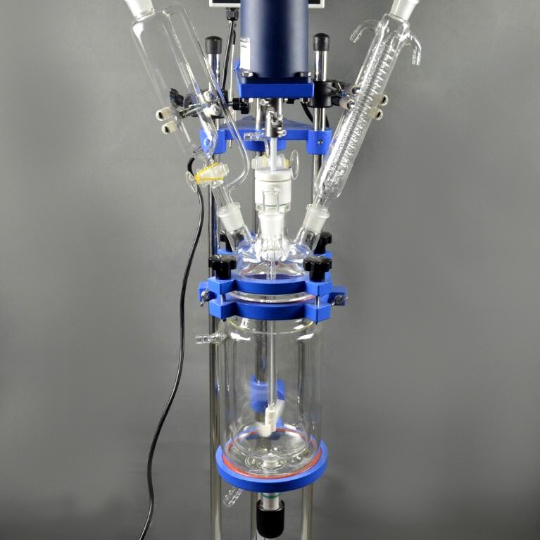 双层玻璃反应釜 2L/2升双层玻璃反应器 玻璃反应釜