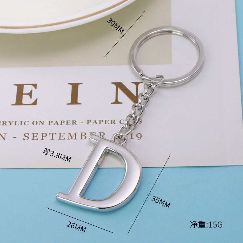 Inglés carta llavero bolsa colgante 26 letras mayúsculas y minúsculas y números llavero europeo y americano pequeño regalo personalización