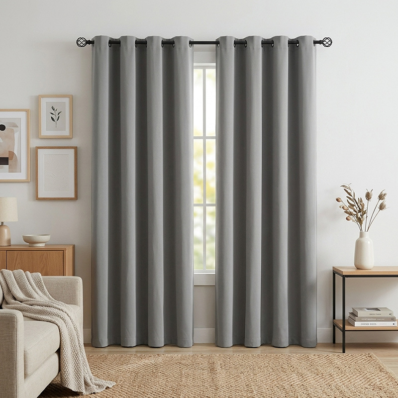 Cortinas sencillas y lujosas de estilo nórdico, de doble cara y alta precisión, para salón, dormitorio, balcón, opacas._voghion.com