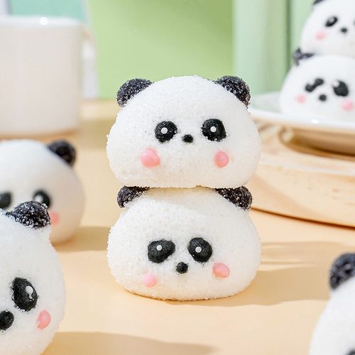 3D Stereo Panda Cotton Candy Commercial Cartoon Style Candy Cross-border Internet Celebrity Snack Wholesale Western Dessert Decoration Export