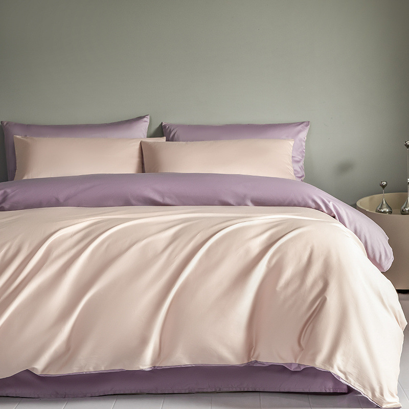 Cama de algodón de fibra larga de cuatro piezas de algodón puro de algodón puro 2024 nuevo estilo de lujo ligero, ropa de cama de alta calidad, funda de edredón, ropa de cama