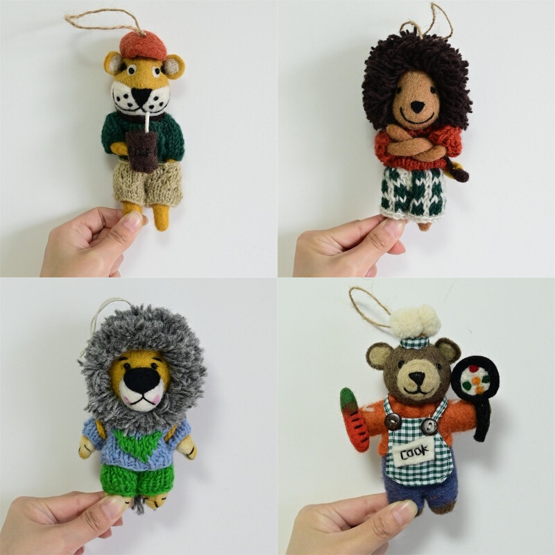 Popular Nepalese Wool Felt Pendant Tiger Lion Plush Toy Furry Ornament Couple Keychain Bag Charm Popular Nepalese Wool Felt Pendant Tiger Lion Plush Toy Furry Ornament Couple Keychain Bag Charm