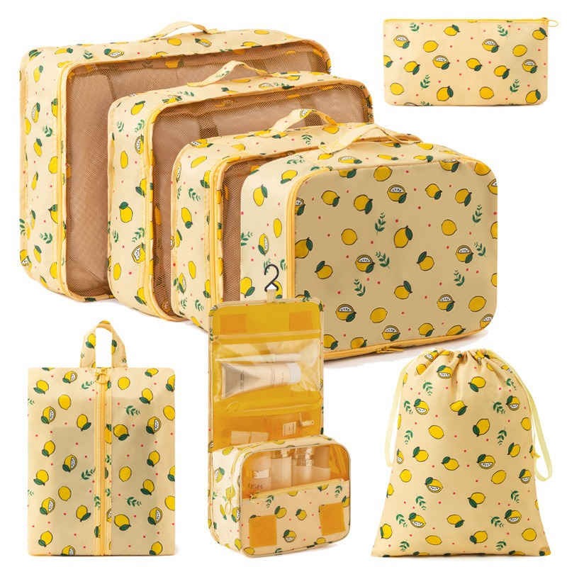 Juego de viaje de almacenamiento personalizado de seis a siete y nueve piezas de sarga catión bolsa de almacenamiento de tela Oxford bolsa de viaje de equipaje