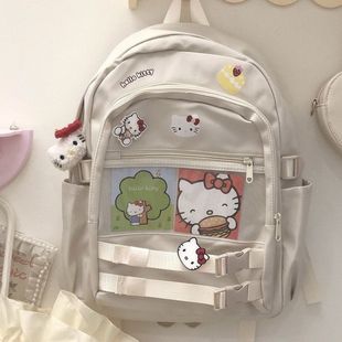 [31,000 People Collection] Original Japanese Style Soft Girl Cute Campus Hello Kitty Schoolbag Junior High School Student Zipper Student