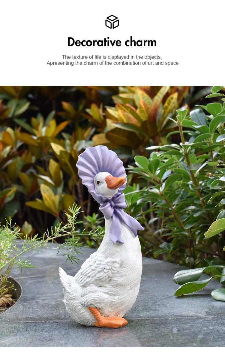 Simulated Cartoon Cute Little Duck Animal Ornament Garden Courtyard Potted Plant Decoration Home Rural_maomaolike.com