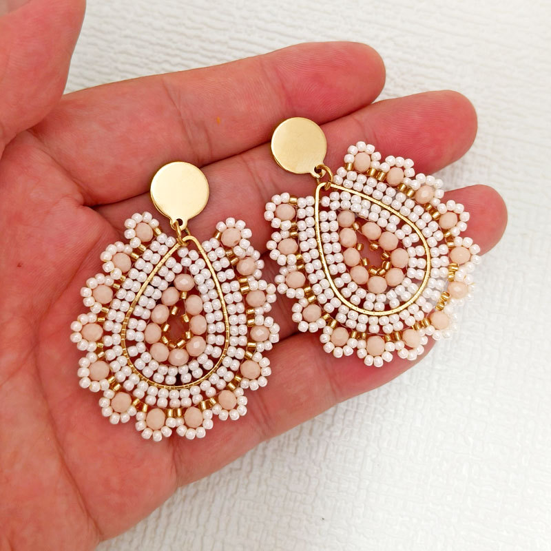 1 Pair Quantity 1 Pair Vacation Simple Style Water Droplets Seed Bead Drop Earrings