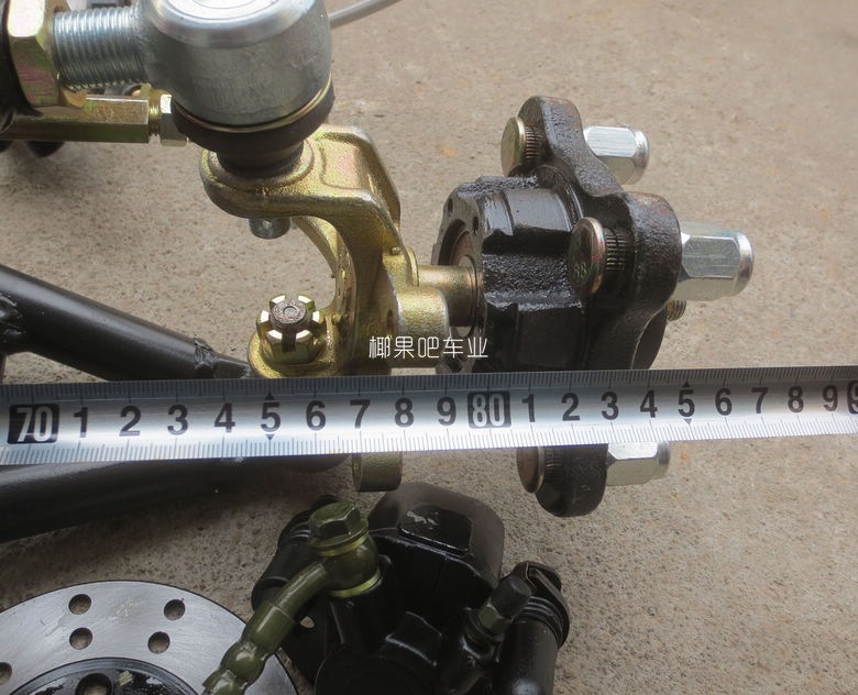 Modified four-wheel go-kart front axle accessories, electric vehicle and ATV steering wheel, brakes, shock absorbers, suspension system