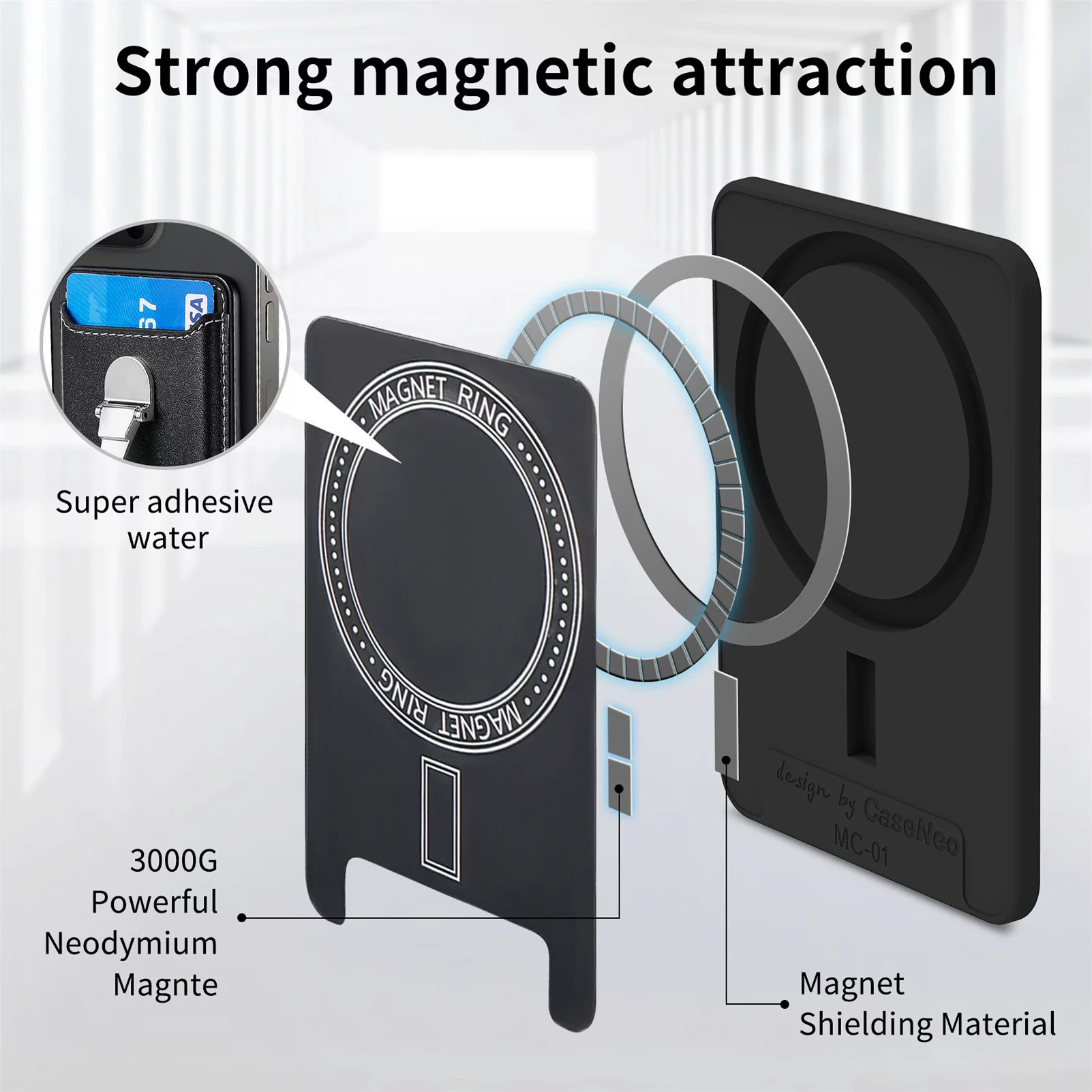 Трансграничное применение Apple 15P Back Patch Magneste Magsafe Card Pack Ultra-Magnetic Plug-of