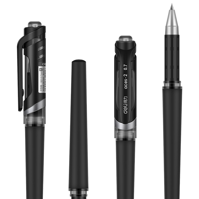Delit S21 bolígrafo negro neutro de 0.7mm cabeza de bala lápiz esmerilado lápiz de firma suave y cómodo oficina 12