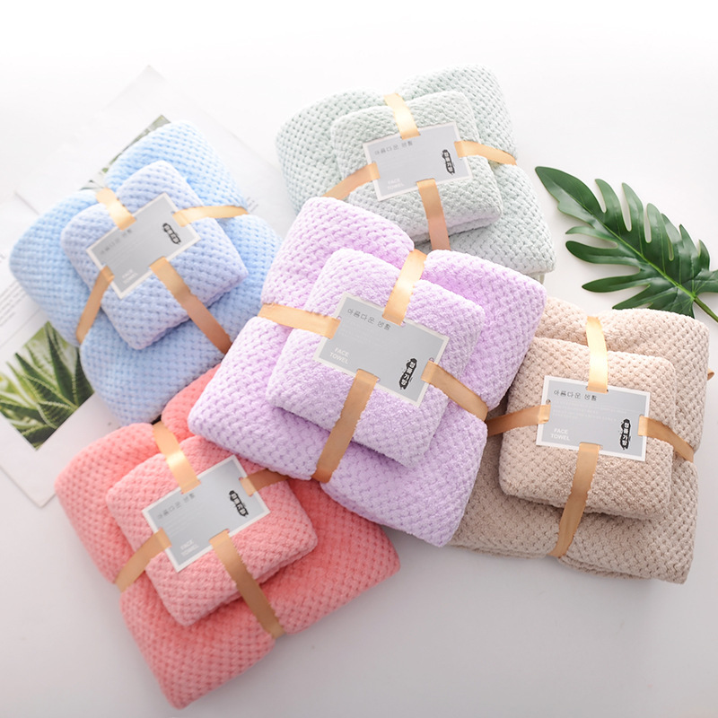 High-Density Coral Velvet Bath Towel for Men and Women, Gauze Bag, Soft Souvenir, Mother-In-Law Towel Set, Super Soft High-Density Coral Velvet Bath Towel for Men and Women, Gauze Bag, Soft Souvenir, Mother-In-Law Towel Set, Super Soft