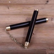 紫檀双截棍紫光檀实木实心双节棍钢链训练防身表演木质二节棍