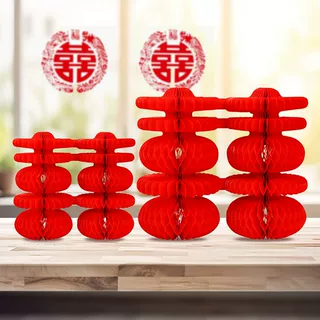 结婚喜字桌摆房间立体折纸喜字摆件创意订婚高级结婚礼物婚庆婚