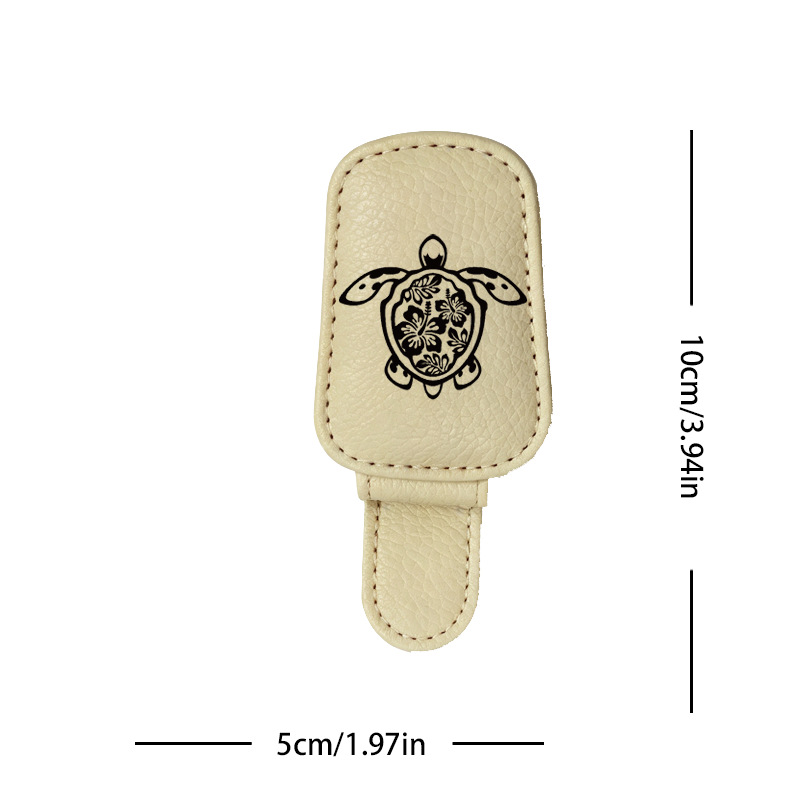 Beige cross-border bestseller sunglasses holder, creative car sun visor storage turtle-shaped car glasses clip