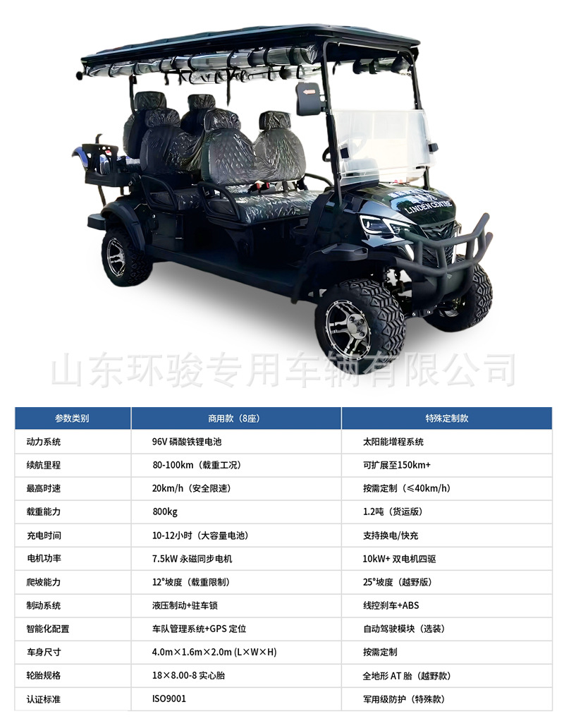 6-Seater Golf Cart, Hotel Shuttle Bus, Park Sightseeing Vehicle, New Energy Electric Golf Cart