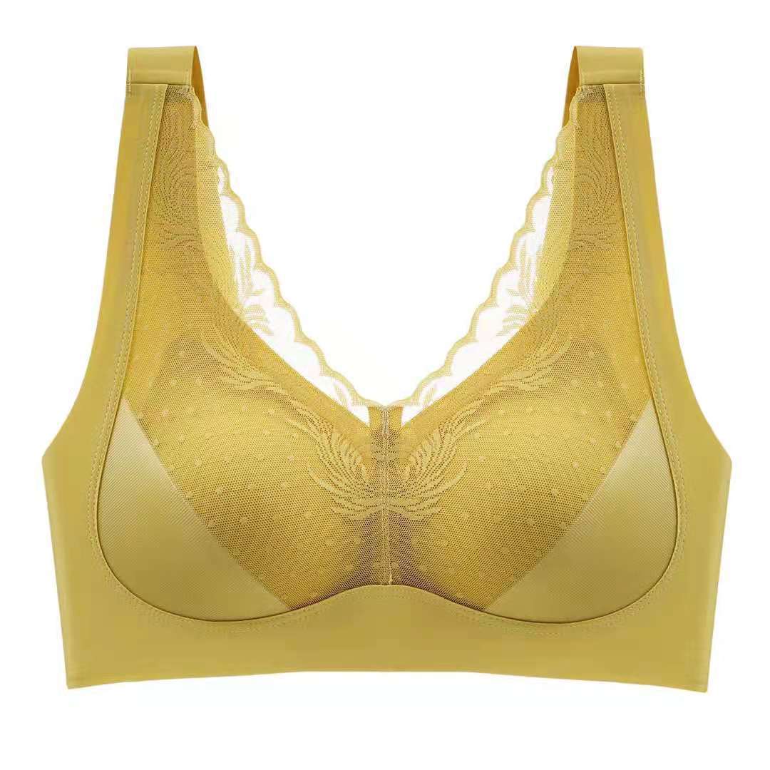 A22 novias Youpin ropa interior de mantenimiento de látex de encaje de mujer sujetador inalámbrico sin costuras push up Sleep bra