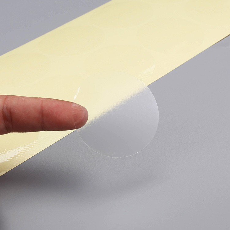 现货pet透明圆点不干胶标签纸圆形包装袋封口贴纸防水封口 自粘贴