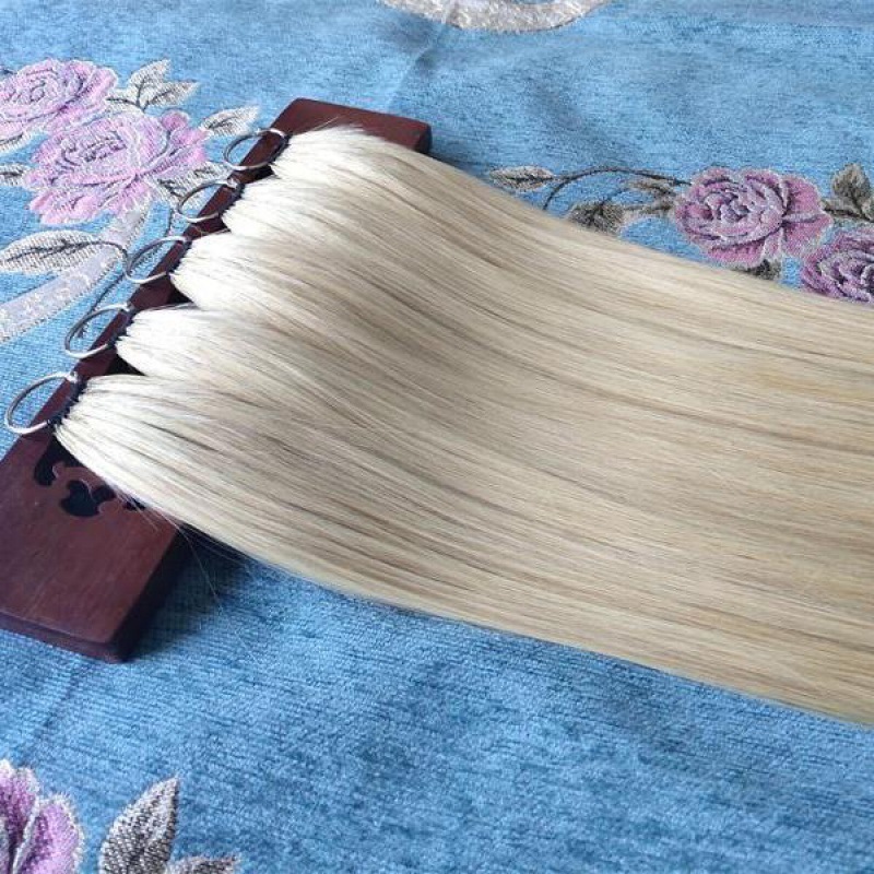 第二世代フェザー9度カラーヘアエクステンション、リアルヘアゴールドホワイトフェザーヘアエクステンション、ハイライト、シームレスヘアエクステンション、手織り直販|undefined