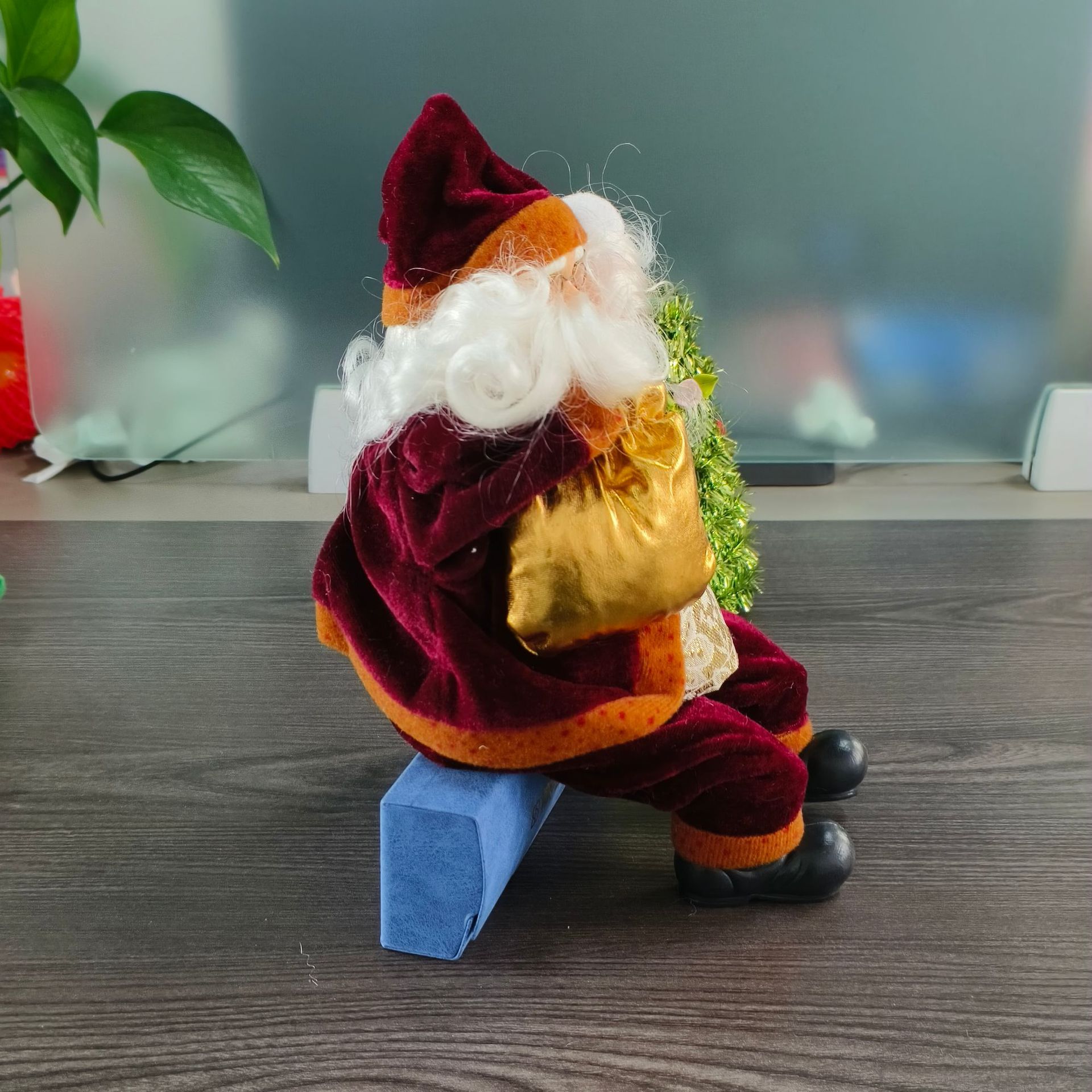 Transfronterizos nuevos papá Noel tela de peluche 35cm muñeca de papá Noel decoración de ventanas de navidad