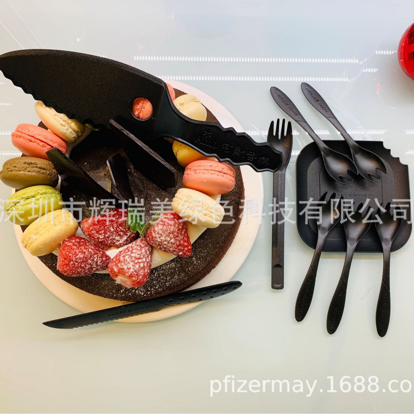 深圳蛋糕刀叉盘、烘焙包装用品、原创精致刀叉盘套装、方盘圆盘