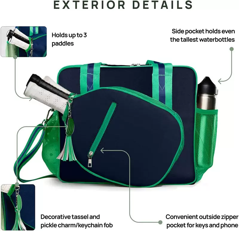 工厂批发新款匹克球拍包袋 大容量网球包户外多功能单肩斜挎袋