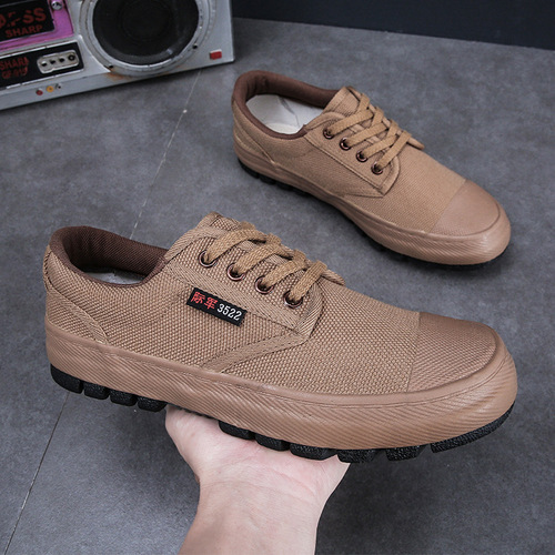 Thickened Liberation Shoes for Men, Work Safety Shoes, Construction Site Shoes,  New Model Rubber Shoes, Wear-resistant and Non-slip, Breathable Canvas Shoes
