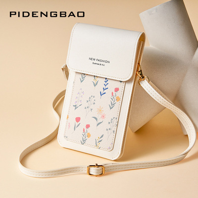 2022 new pattern Touch screen Mobile phone bag girl student One shoulder Messenger Small bag Small Mini printing phone bag