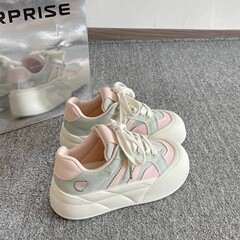 配裙子百搭小众面包鞋女款2025年新款厚底小白鞋女夏季休闲板鞋女