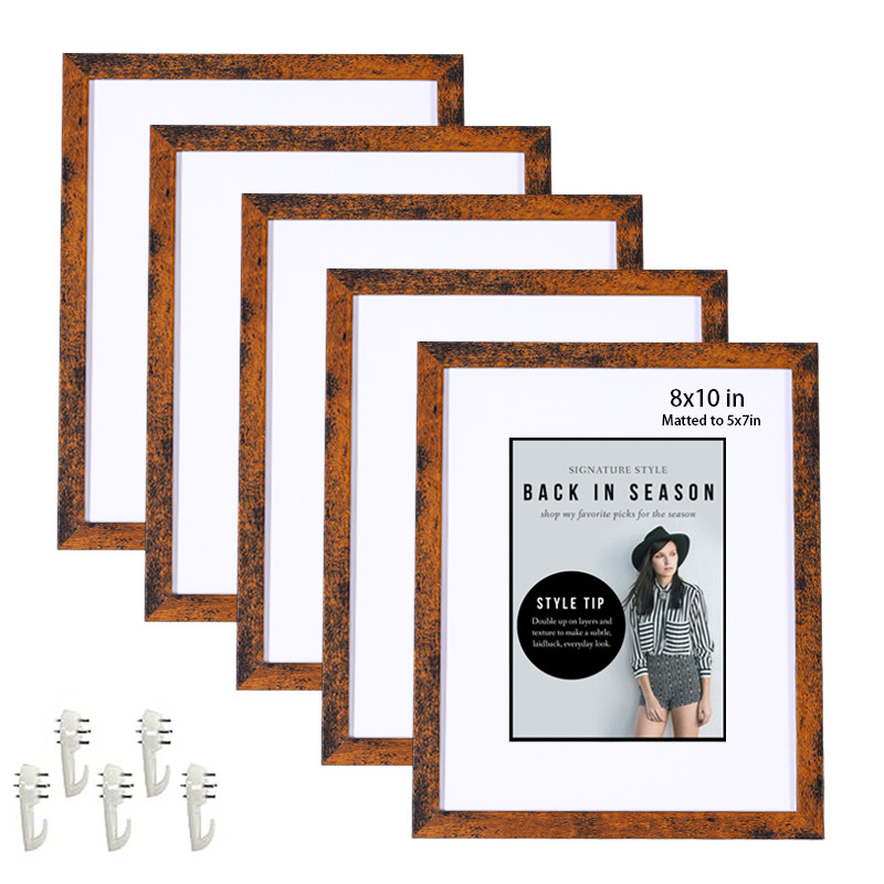 Cross-Border Hot-Selling Modern Simple Wooden Photo Frame Display Stand 6-Inch 7inch 10inch Photo Wall Combination Frame Can Be Placed or Hung