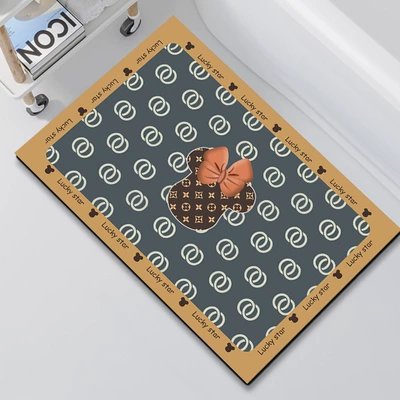 Avtomobil döşəmə paspasları – Mud Mat Bathroom Non-Slip Carpet - bathroom-mat-mickey-bear-head-4060cm