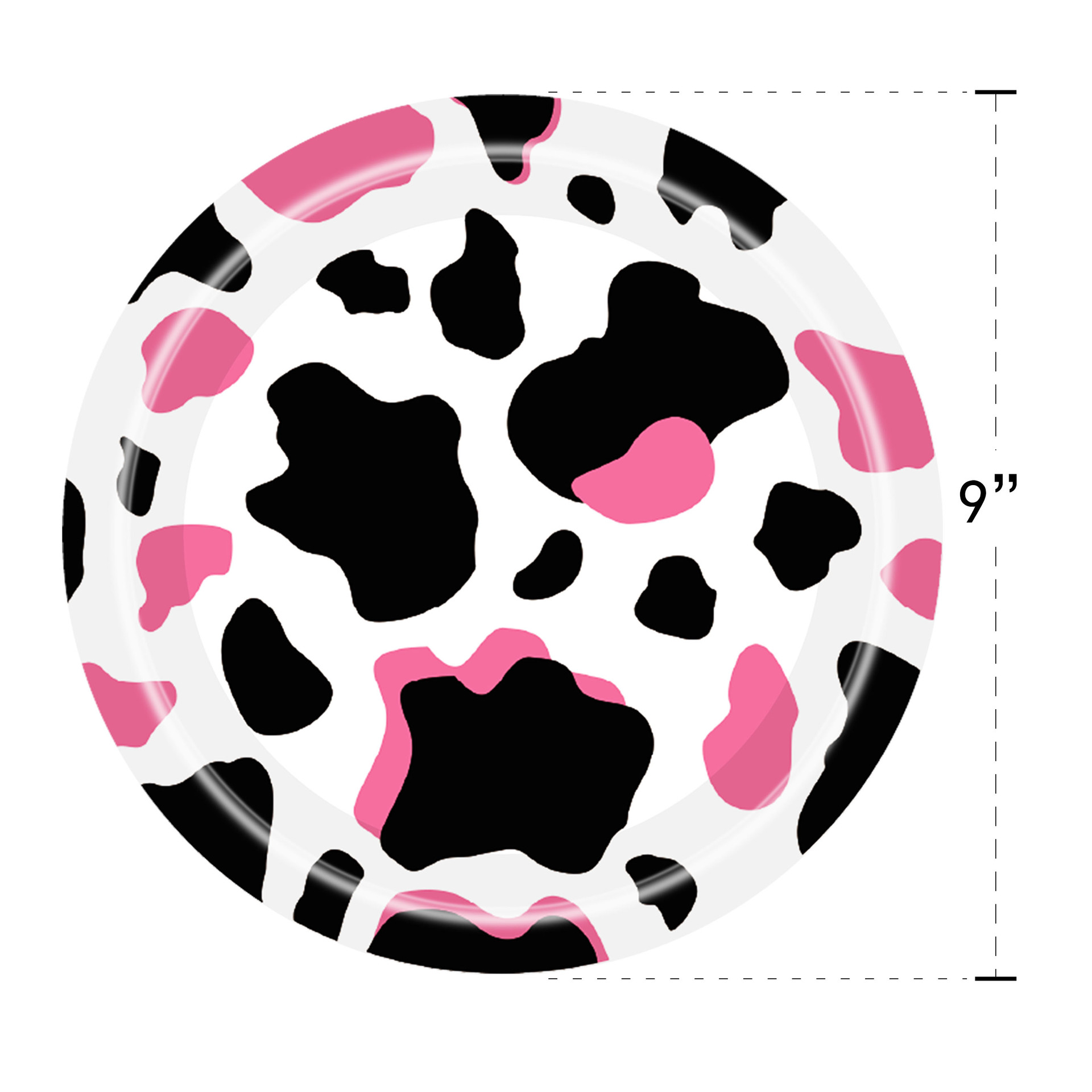 Artículos de fiesta de cumpleaños familiares con temática de vacas, los más vendidos transfronterizos: platos y vasos de papel desechables, juego de vajilla desechable