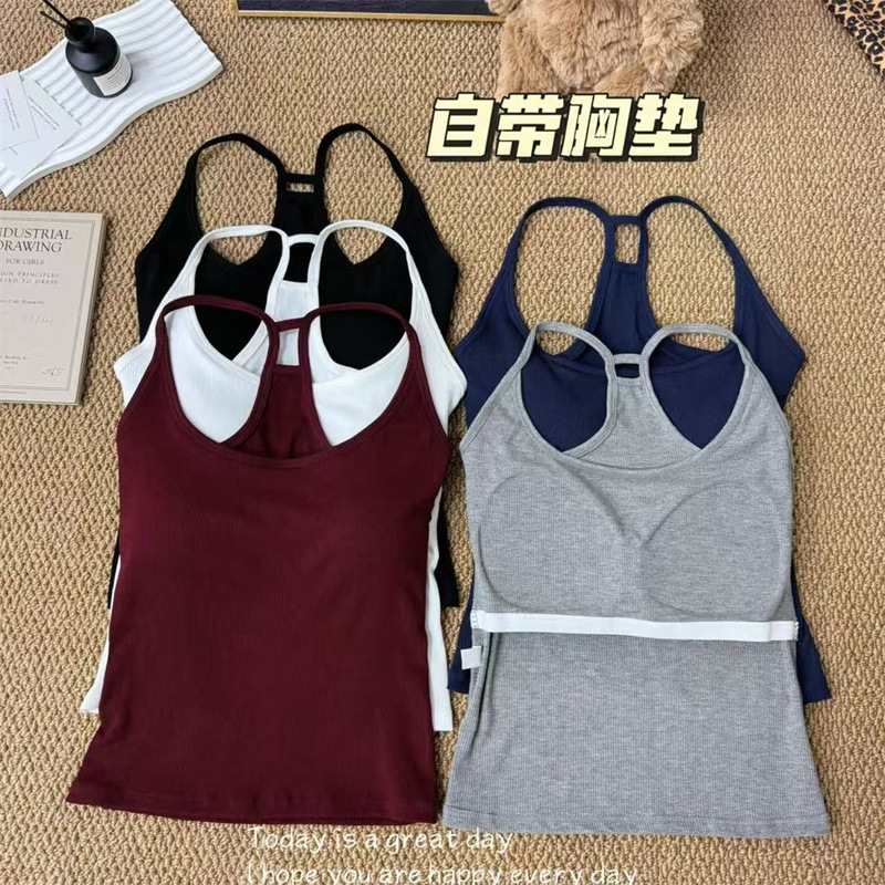 Pure Desire I-Shaped Backless Sexy Suspender Vest with Breast Pads to Wrap the Chest and Wear Slimming Look Tube Top for Women