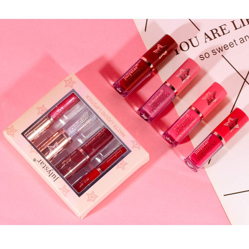 Carina Maquillage mat, décoloration, boîte de vernis à lèvres antiadhésive, ensemble de rouge à lèvres naturel tridimensionnel hydratant et longue durée_voghion.com
