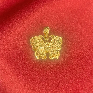 沙金镂空水滴爱心四叶草蝴蝶项链女吊坠仿黄金项坠时尚首饰品批发