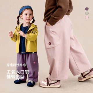 童贝儿童休闲裤定制工装风大口袋阔腿换商标男女童现货小批量定制