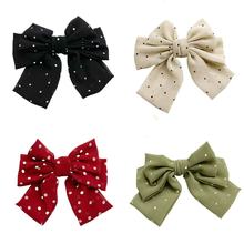 圆点蝴蝶结发饰发夹女2024新款大学生配饰夹发卡服饰鞋花辅料配件