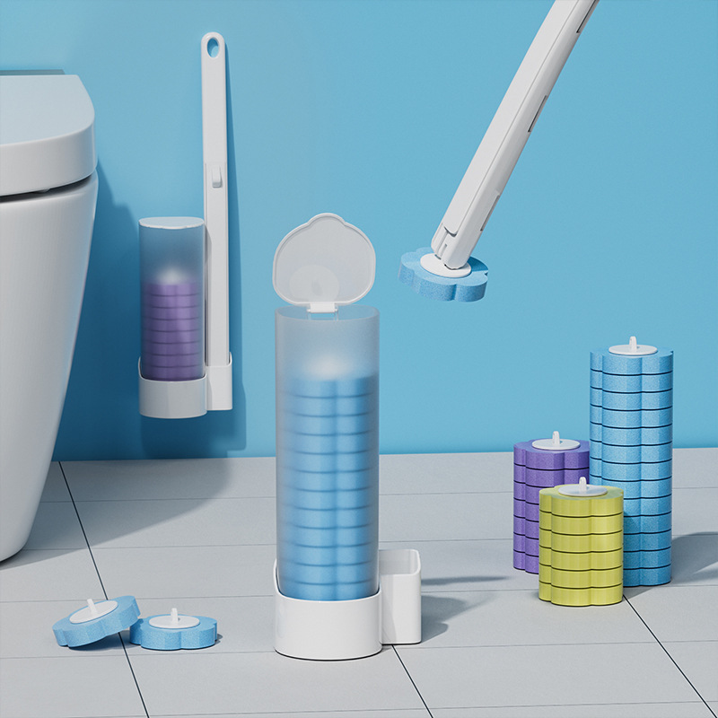 cepillo de inodoro desechable para descontaminación cepillo de limpieza de inodoro doméstico desechable reemplazable cabeza de cepillo de limpieza fragante