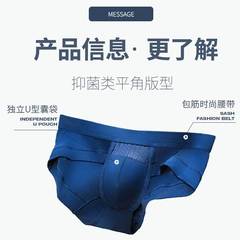 Men's Modal Underwear Medium Rise Sexy Ice Silk Mesh Eyelet Lined Triangle Briefs Solid Color Double Layer Straight Leg Shorts