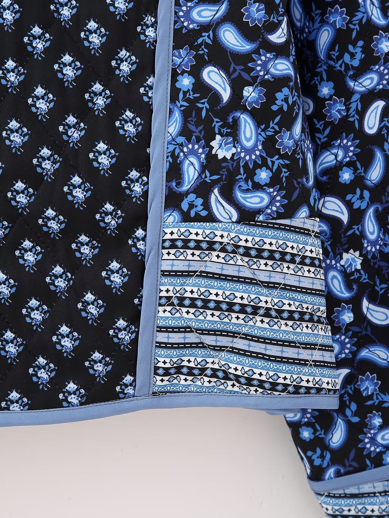 Women's Reversible Printed Jacket Lightweight Autumn Cotton Coat_voghion.com