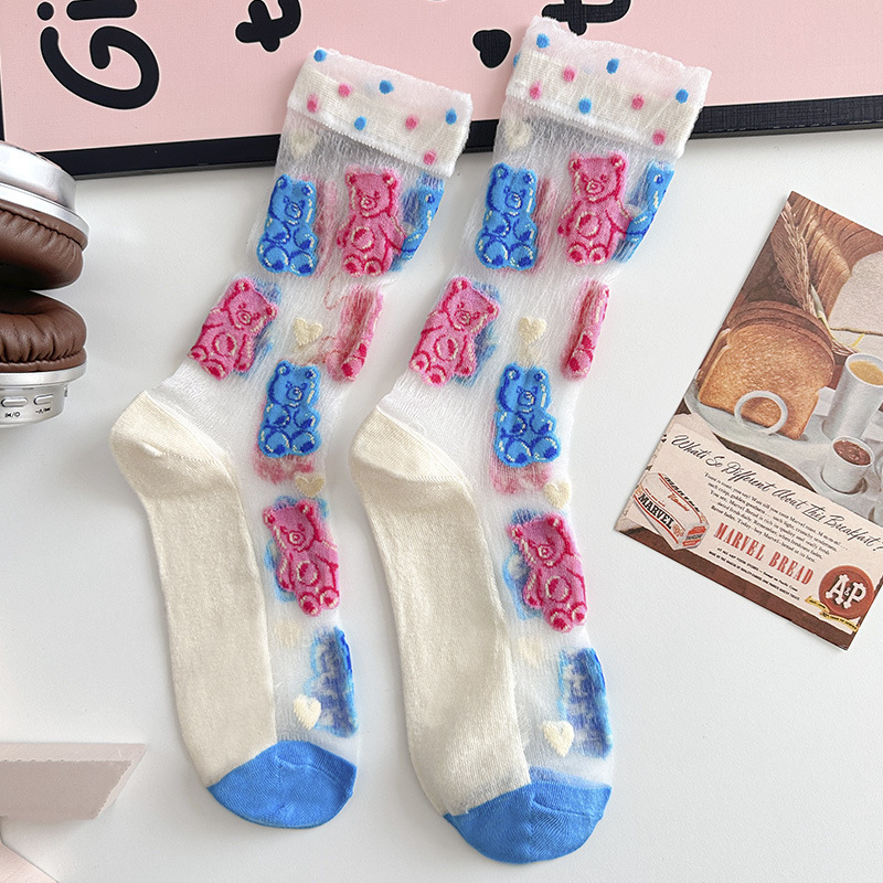 Calcetines de mujer de seda de cristal transparente ultrafinos de alta calidad, estilo hada tulipán, para primavera y verano, modernos y únicos