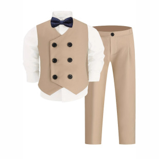 Boys' Formal Wear Children's Suit Set Spring and Summer New Flower Boy Wedding Suit Boy Host Runway Performance Outfit