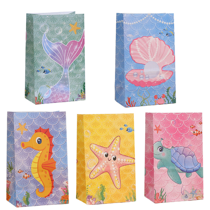 海洋沙滩之旅浪漫礼品袋星贝美人鱼小清新糖果礼物包装袋子打包袋